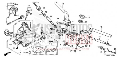 HANDLE PIPE/TOP BRIDGE VFR1200FF de 2015